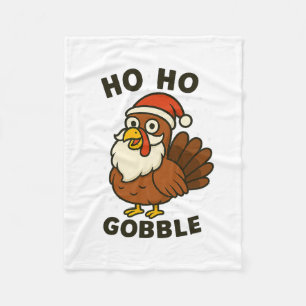Funny Turkey Santa Christmas Thanksgiving Humor Ho Fleece Blanket