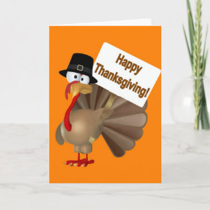 Funny Turkey saying ''Happy Thanksgiving!'' Holiday Card