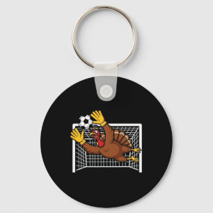 Funny Turkey Soccer Pilgrim Boys Thanksgiving Key Ring