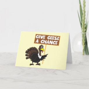 Funny Turkey spoof peace Holiday Card