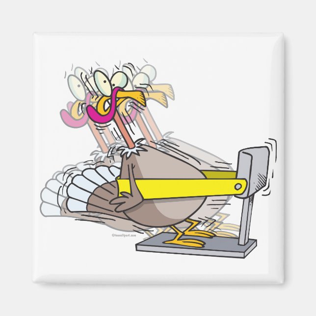 funny turkey thanksgiving diet cartoon magnet (Front)