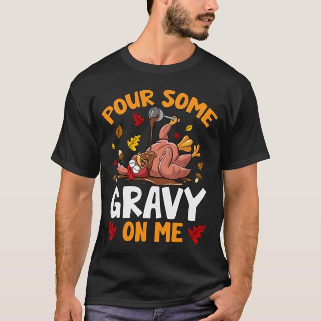 Funny Turkey Thanksgiving Holiday Gift Men Women T-Shirt (Front)