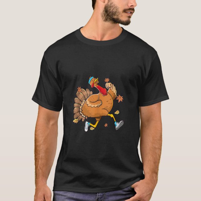 Funny Turkey Thanksgiving Its Leg Day Workout Exer T-Shirt (Front)