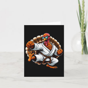 Funny Turkey Thanksgiving Karate Judo Martial Arts Card
