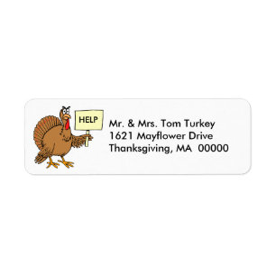 Funny Turkey Thanksgiving Return Address Stickers