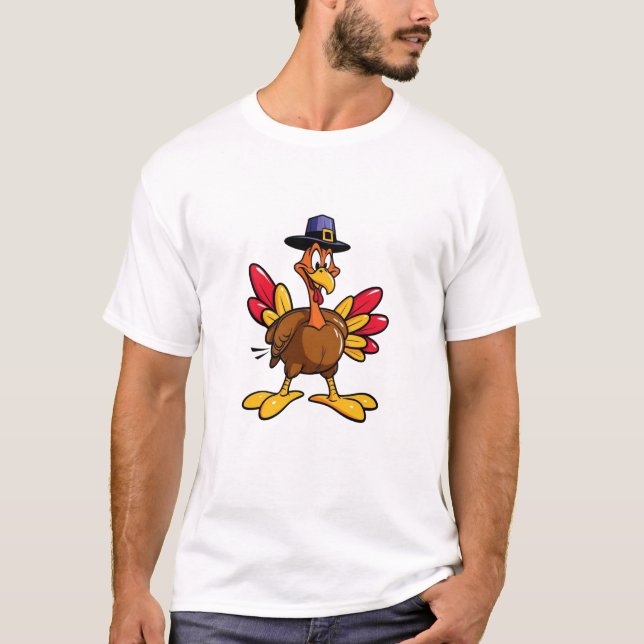 Funny Turkey Thanksgiving T-Shirt (Front)