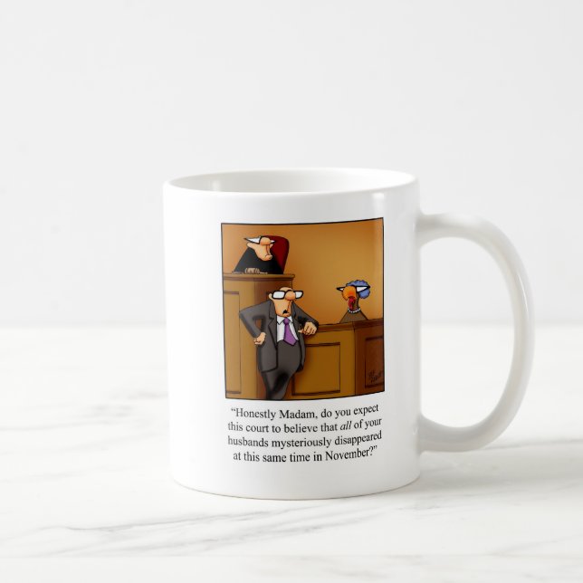 Funny Turkey Trial Thanksgiving Mug (Right)