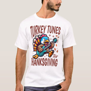 Funny Turkey Tunes Thanksgiving Music T-Shirt