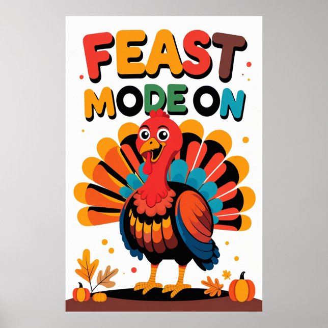 Funny Turkey Wall Art for Fall Home Décor (Front)