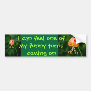 Funny turn bumper sticker
