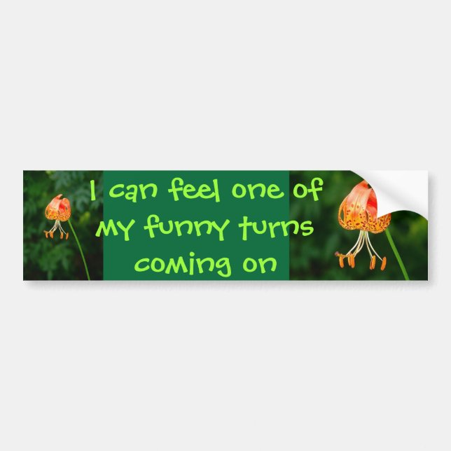 Funny turn bumper sticker (Front)