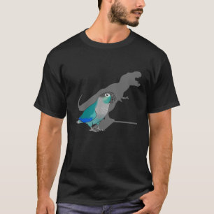 Funny Turquoise Green Cheeked Conure T-Rex Dinosau T-Shirt