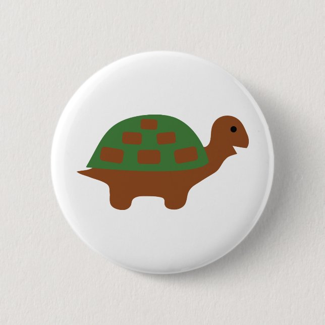 funny turtle 6 cm round badge (Front)