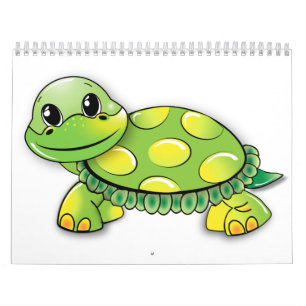 Funny Turtle and Tortoise Drawing For Kindergarten Calendar
