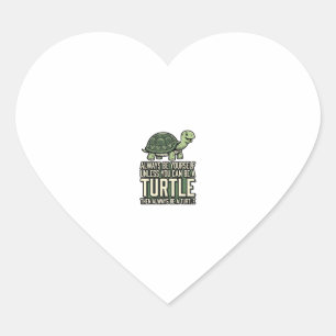 Funny Turtle Be Yourself Vintage Shirt Design_1 Heart Sticker