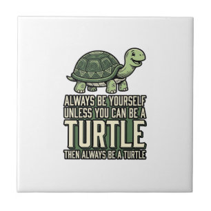 Funny Turtle Be Yourself Vintage Shirt Design_1 Tile