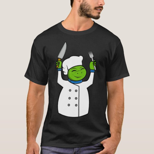 Funny Turtle Chef Cook Christmas Birthday Gift din T-Shirt (Front)