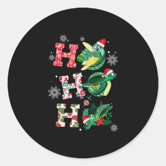 Funny Turtle Christmas Lovers Classic Round Sticker