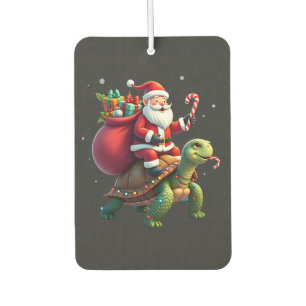 Funny Turtle Christmas Santa Riding Sea Turtle Xma Car Air Freshener