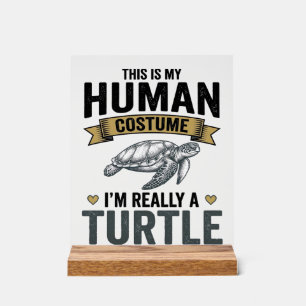 Funny Turtle Costume Vintage Engraving Design_1 Acrylic Sign