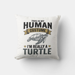 Funny Turtle Costume Vintage Engraving Design_1 Cushion