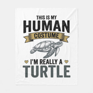 Funny Turtle Costume Vintage Engraving Design_1 Fleece Blanket
