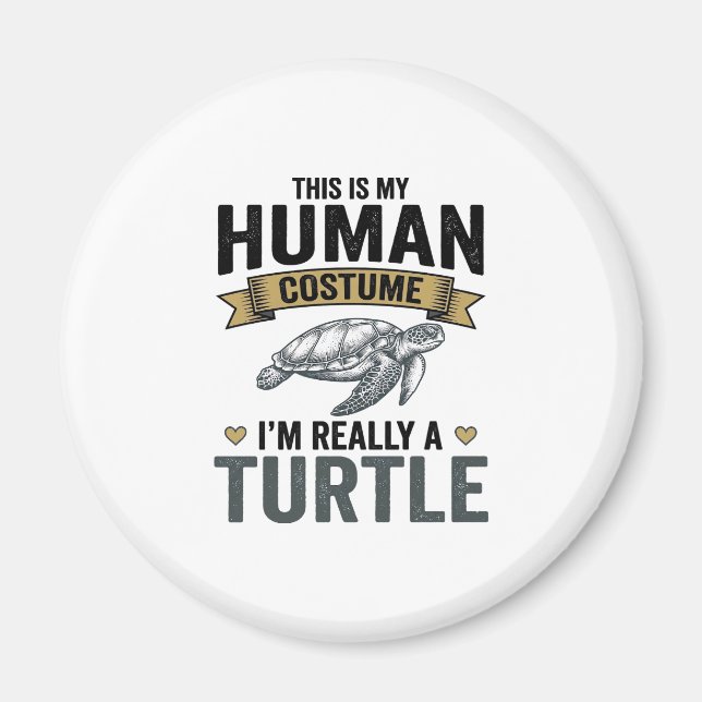 Funny Turtle Costume Vintage Engraving Design_1 Magnet (Front)