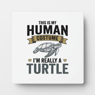Funny Turtle Costume Vintage Engraving Design_1 Plaque