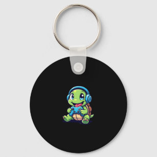 Funny Turtle Gamer Gaming Turtles Video Game (1) Key Ring