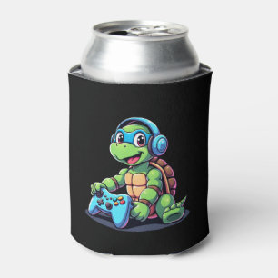 Funny Turtle Gamer Gaming Turtles Video Game (2) Can Cooler