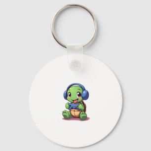 Funny Turtle Gamer Gaming Turtles Video Game (2) Key Ring
