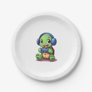 Funny Turtle Gamer Gaming Turtles Video Game (2) Paper Plate