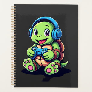 Funny Turtle Gamer Gaming Turtles Video Game (3) Planner