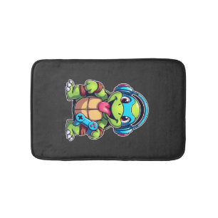 Funny Turtle Gamer Gaming Turtles Video Game (4) Bath Mat