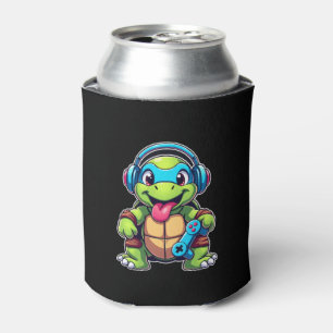 Funny Turtle Gamer Gaming Turtles Video Game (4) Can Cooler