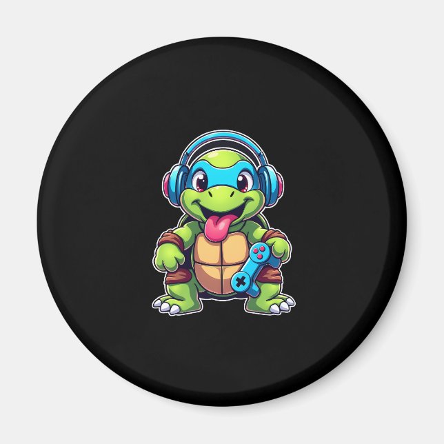 Funny Turtle Gamer Gaming Turtles Video Game (4) Magnet (Front)