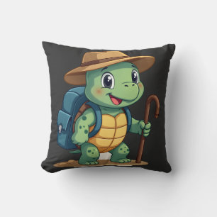 Funny Turtle Hiking Graphic Camping Lover Adventur Cushion
