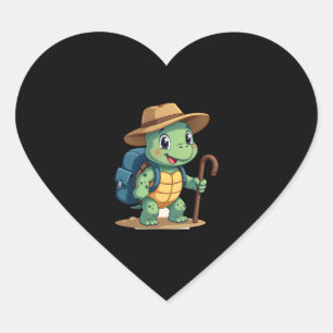 Funny Turtle Hiking Graphic Camping Lover Adventur Heart Sticker