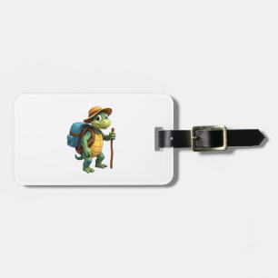 Funny Turtle Hiking Graphic Camping Lover Adventur Luggage Tag