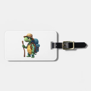 Funny Turtle Hiking Graphic Camping Lover Adventur Luggage Tag