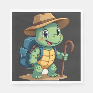 Funny Turtle Hiking Graphic Camping Lover Adventur Napkin