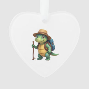 Funny Turtle Hiking Graphic Camping Lover Adventur Ornament