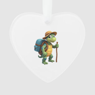 Funny Turtle Hiking Graphic Camping Lover Adventur Ornament