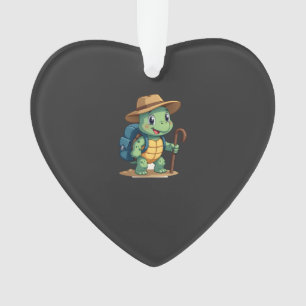 Funny Turtle Hiking Graphic Camping Lover Adventur Ornament