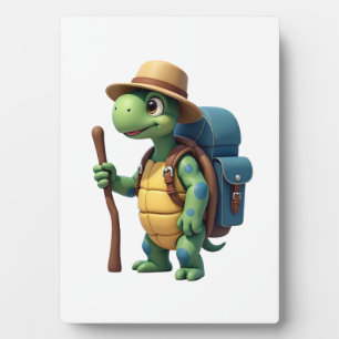 Funny Turtle Hiking Graphic Camping Lover Adventur Plaque