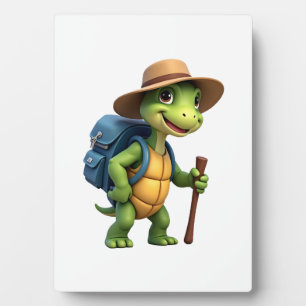 Funny Turtle Hiking Graphic Camping Lover Adventur Plaque