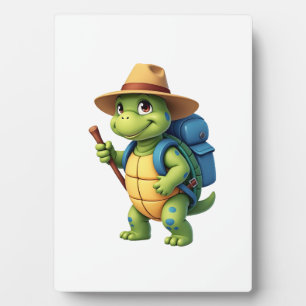 Funny Turtle Hiking Graphic Camping Lover Adventur Plaque