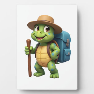 Funny Turtle Hiking Graphic Camping Lover Adventur Plaque