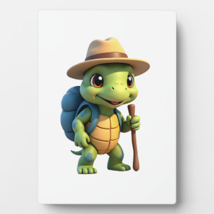 Funny Turtle Hiking Graphic Camping Lover Adventur Plaque