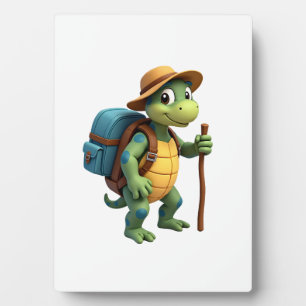 Funny Turtle Hiking Graphic Camping Lover Adventur Plaque
